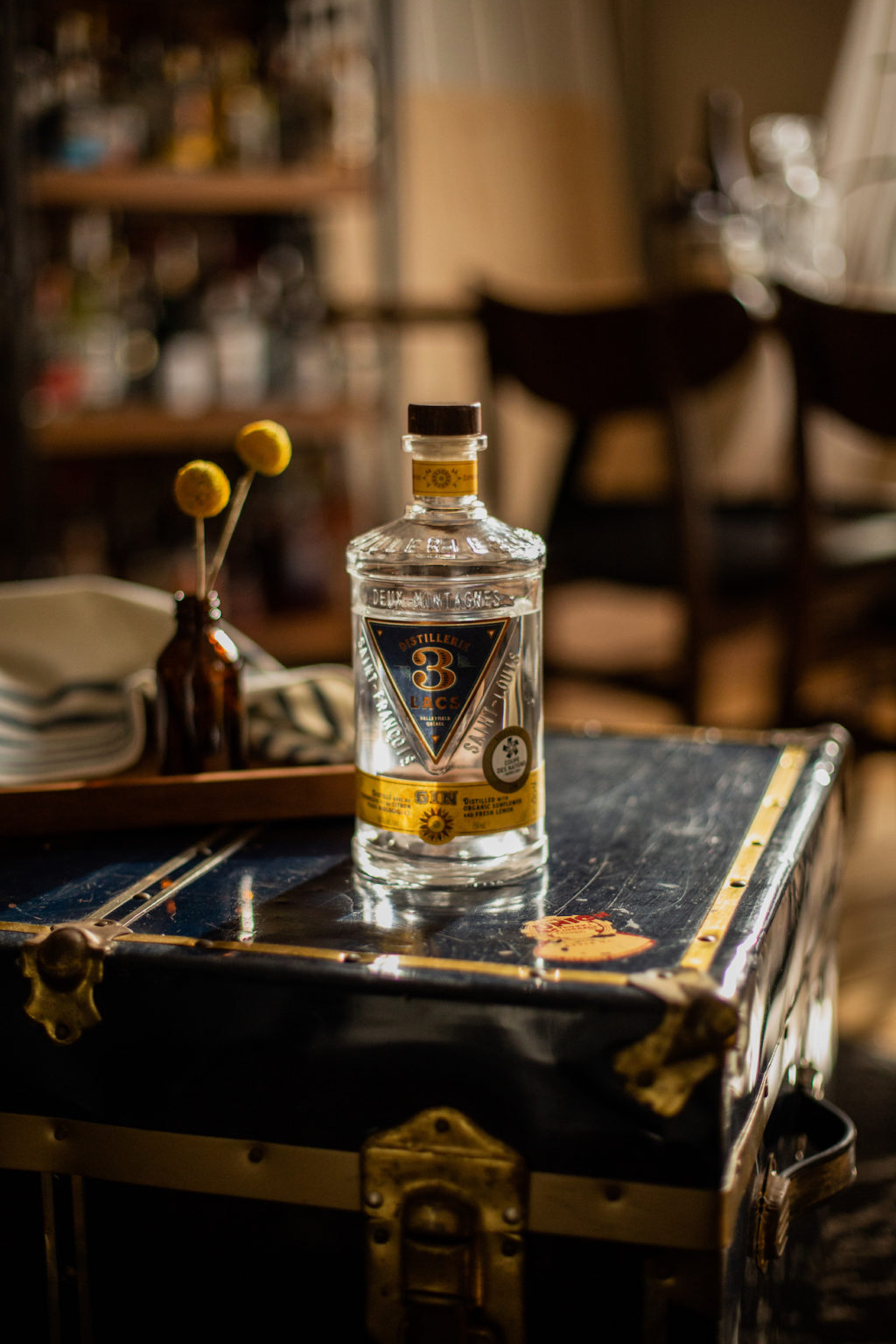 Bouteille de gin Trois Lacs