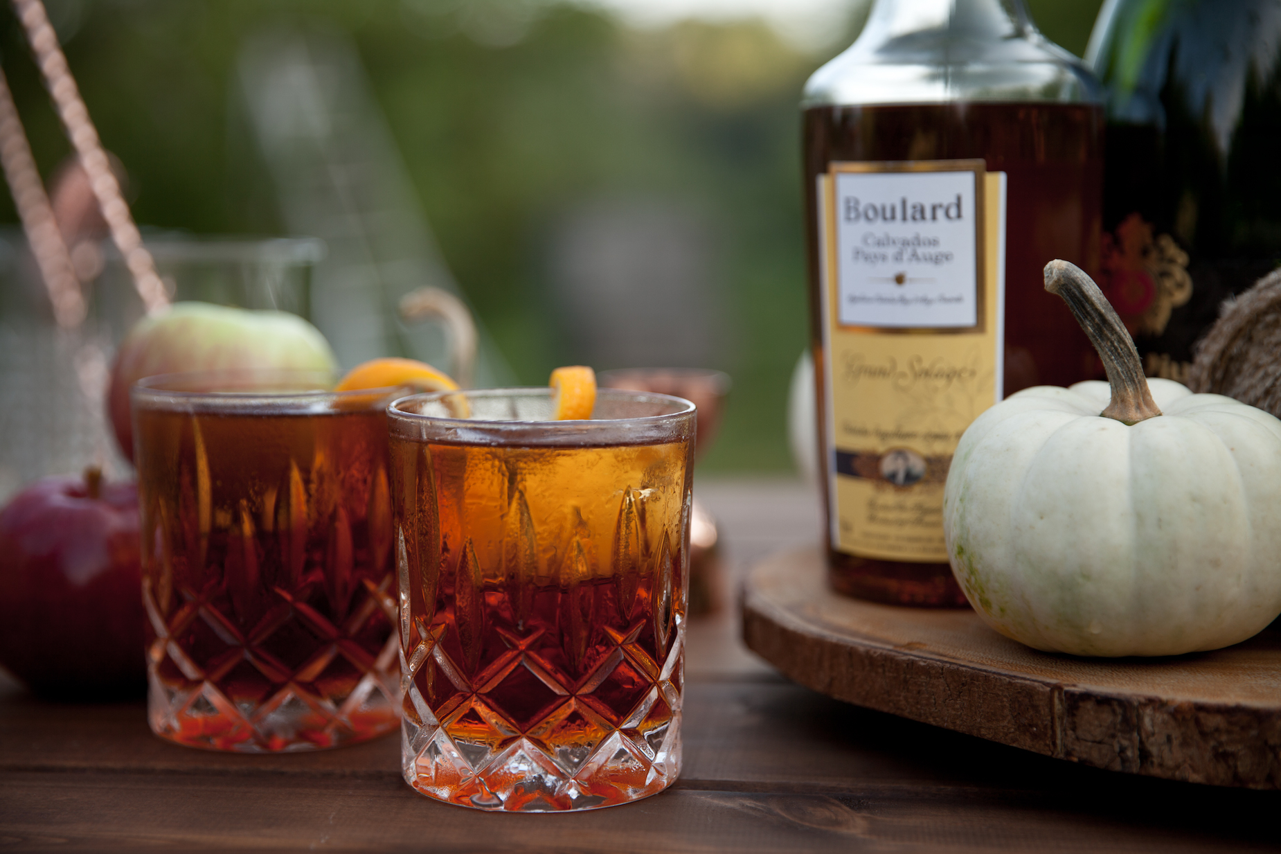 Sbagliato aux pommes et bouteille de calvados Boulard
