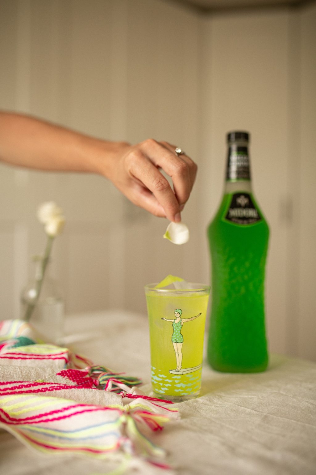 Margarita melon et bouteille de midori