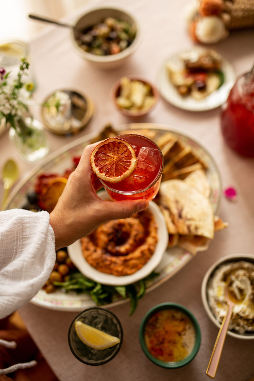 cocktail et plateau mezze